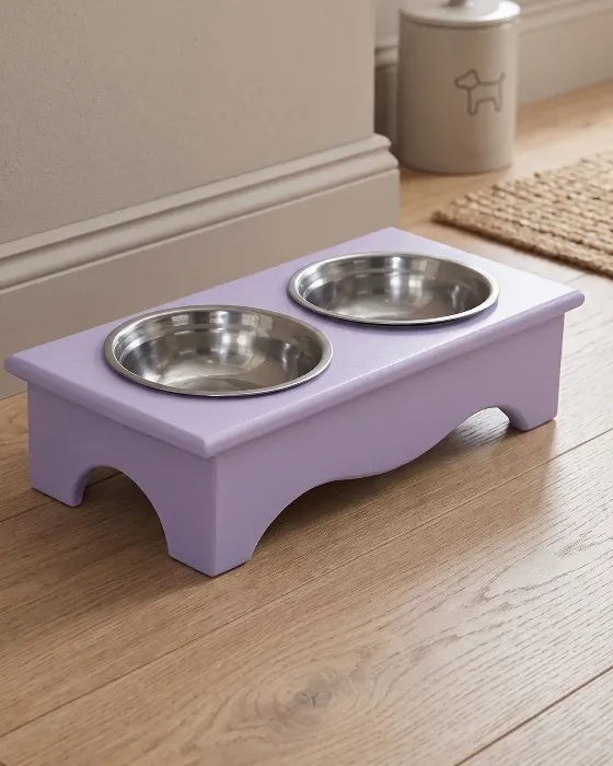 Comedero Elevado para Perro Pequeño - Soporte de Madera con Platos imagen 2